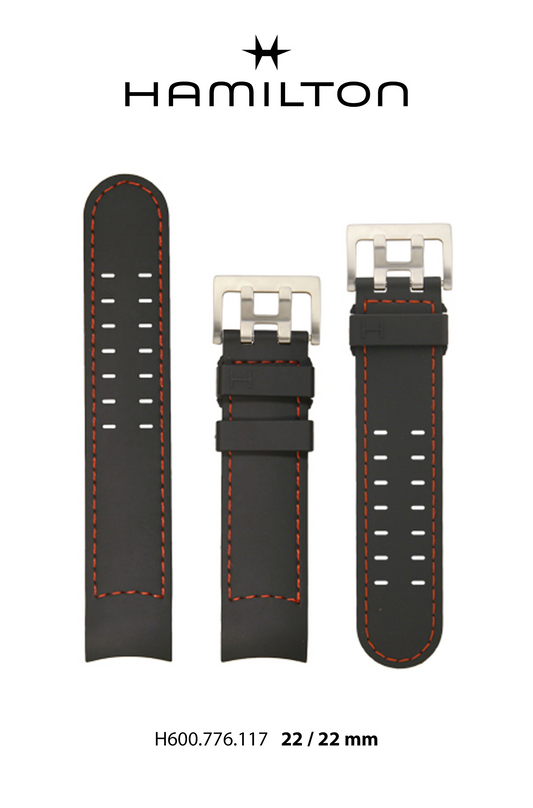 Hamilton Khaki Xwind Rubber Watch Strap 22-mm Ref H691.776.117 - Genuine OEM