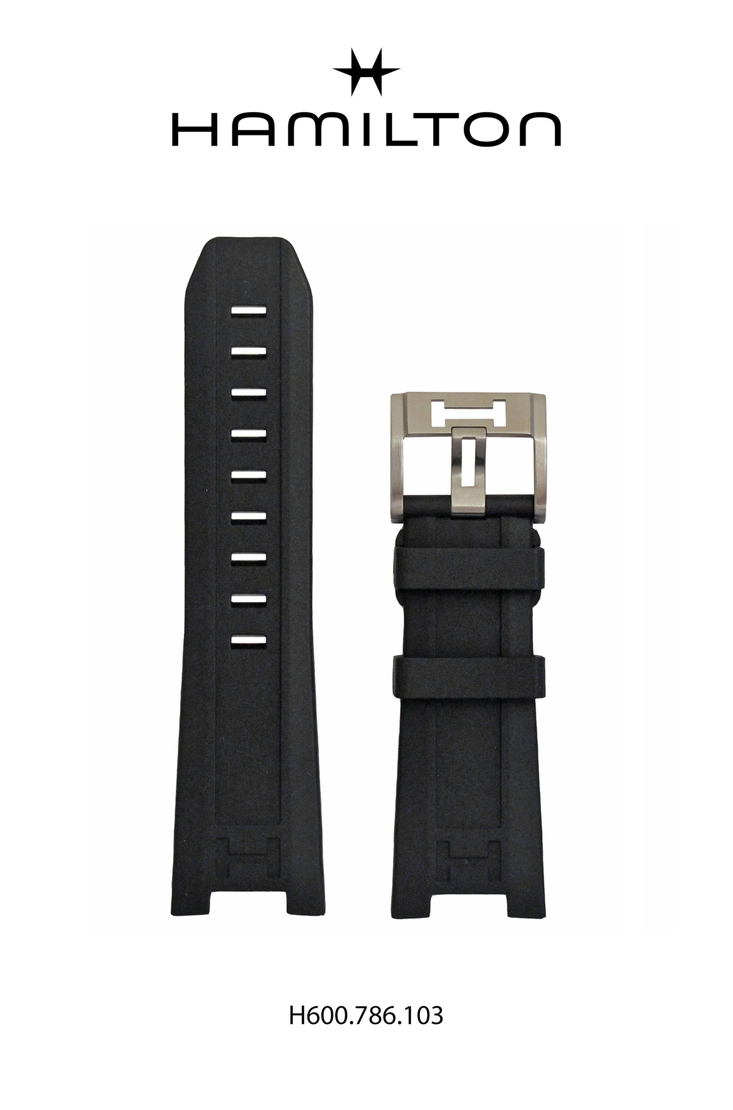 Hamilton Khaki Sub Rubber Watch Strap  Ref H691.786.103 - Genuine OEM