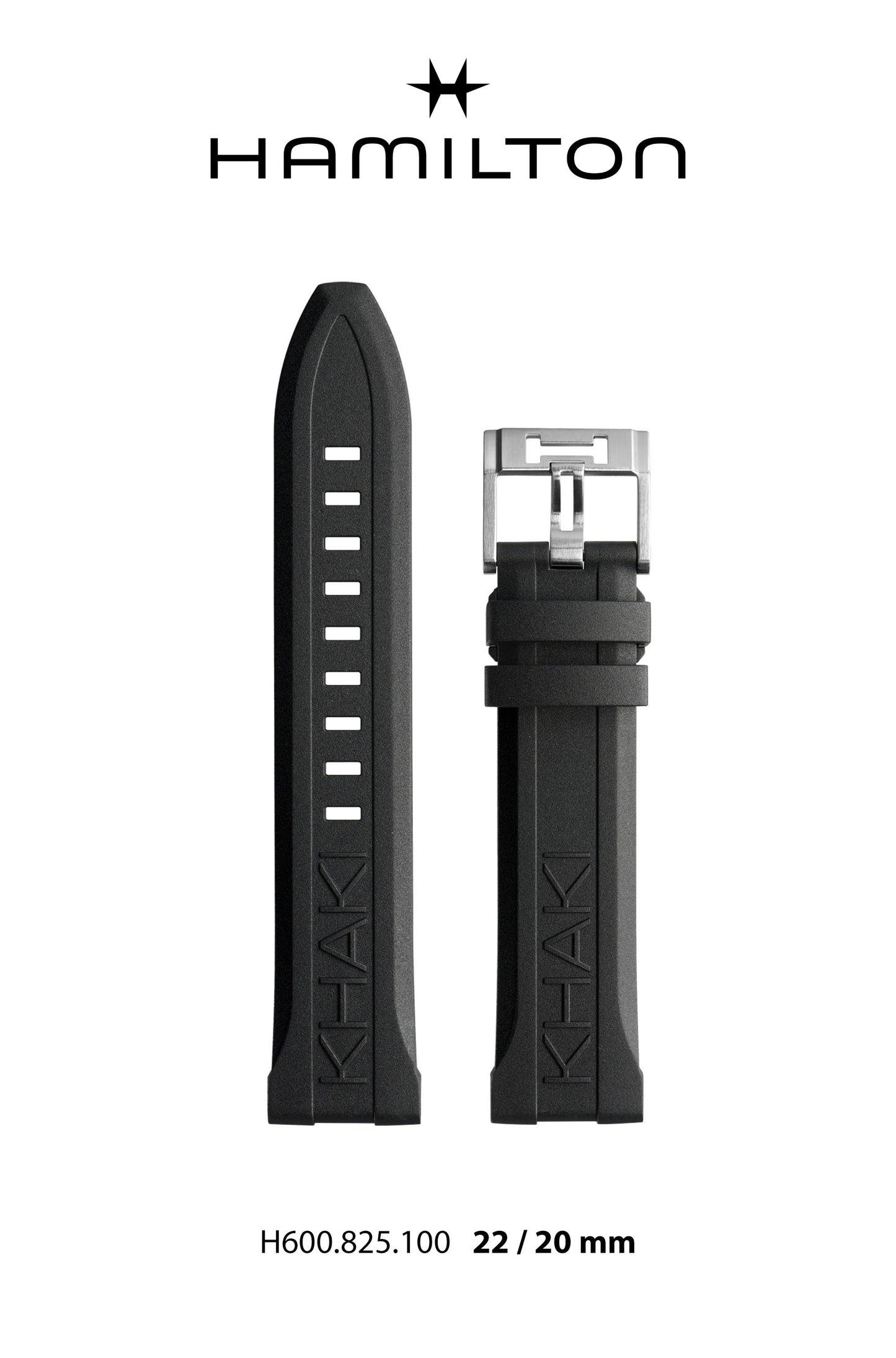 Hamilton Khaki Scuba Rubber Watch Strap 22-mm Ref H691.825.100 - Genuine OEM