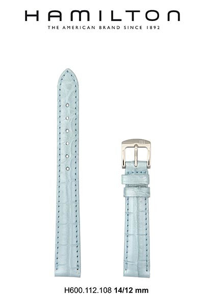 Hamilton Ardmore Leather-Blue Watch Strap 14/12mm Ref H600.112.108 - Genuine OEM