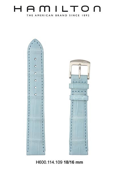 Hamilton Ardmore Leather-Blue Watch Strap 18/16mm Ref H600.114.109 - Genuine OEM