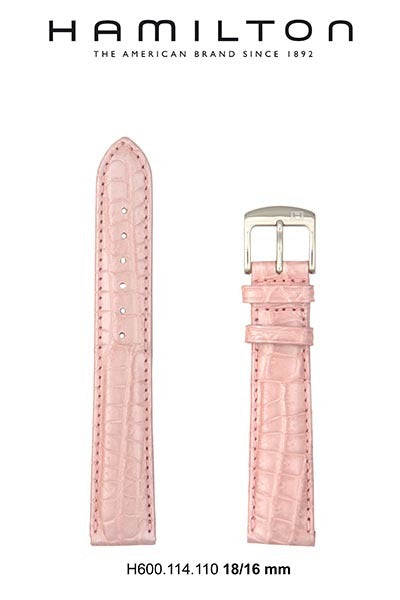 Hamilton Ardmore Leather- Pink Watch Strap 18/16mm Ref H600.114.110 - Genuine OEM
