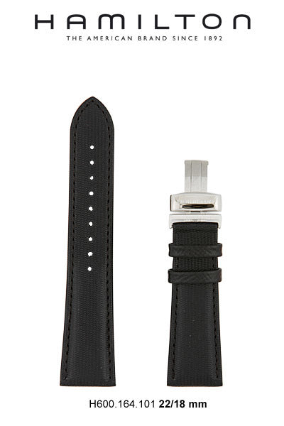 Hamilton Everest Rubber - Black Watch Strap 18/20mm Ref H600.164.101- Genuine OEM