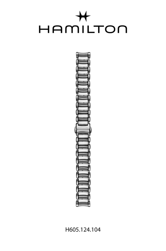 Hamilton Bagley Steel Watch Bracelet 18mm Ref H695.124.104 - Genuine OEM