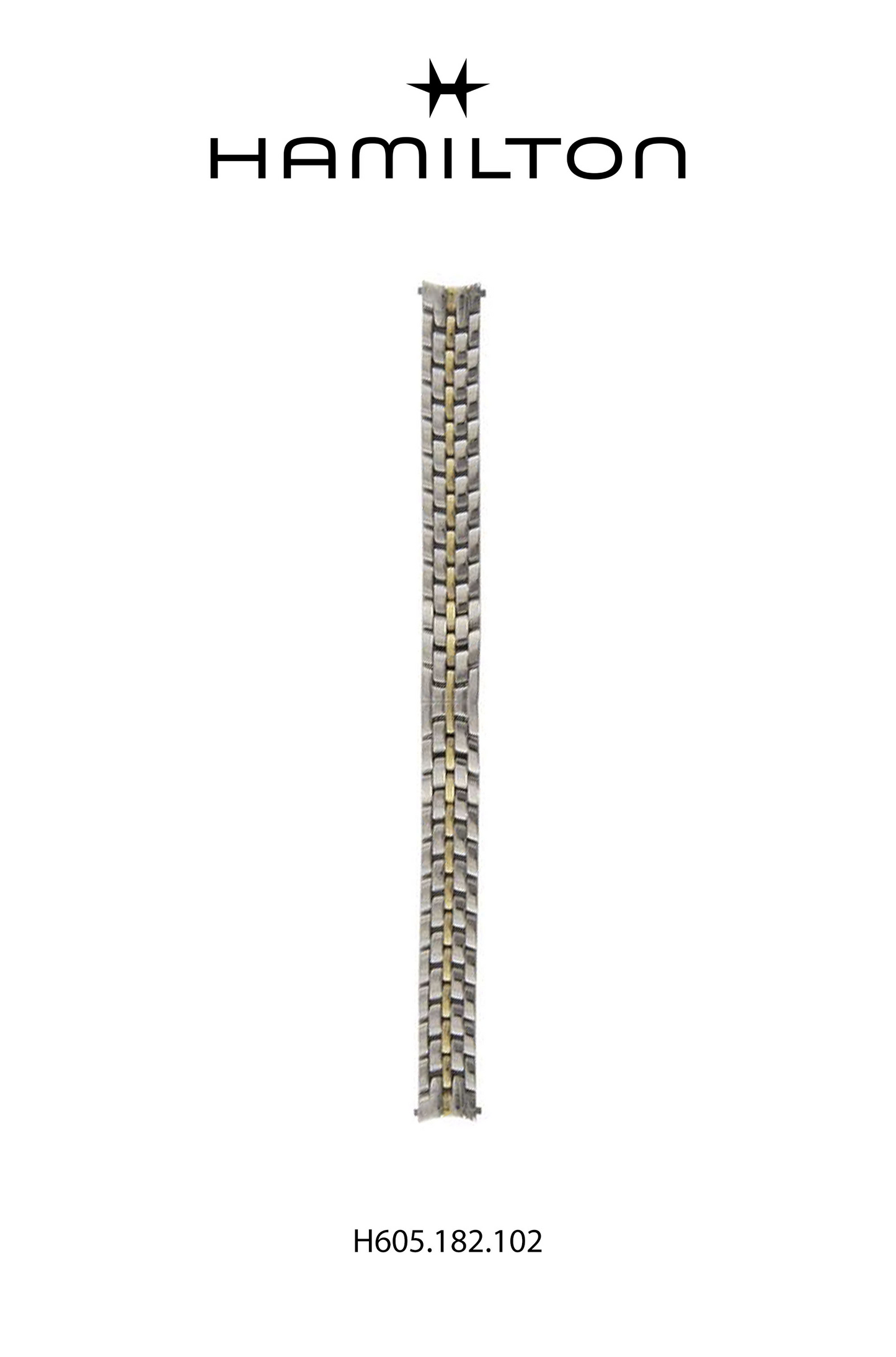 Hamilton Watch S Linwood Steel Watch Bracelet 16mm Ref H695.182.102- Genuine OEM