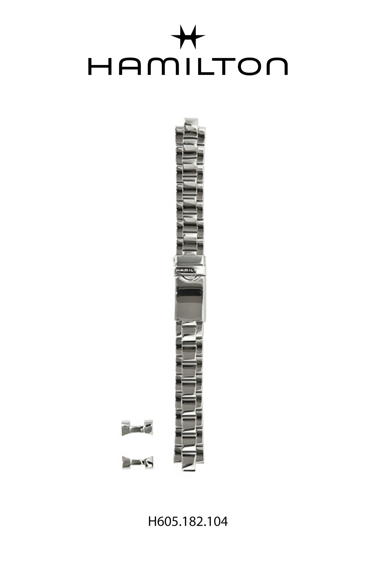 Hamilton Watch S Linwood Steel Watch Bracelet 16mm Ref H695.182.104- Genuine OEM