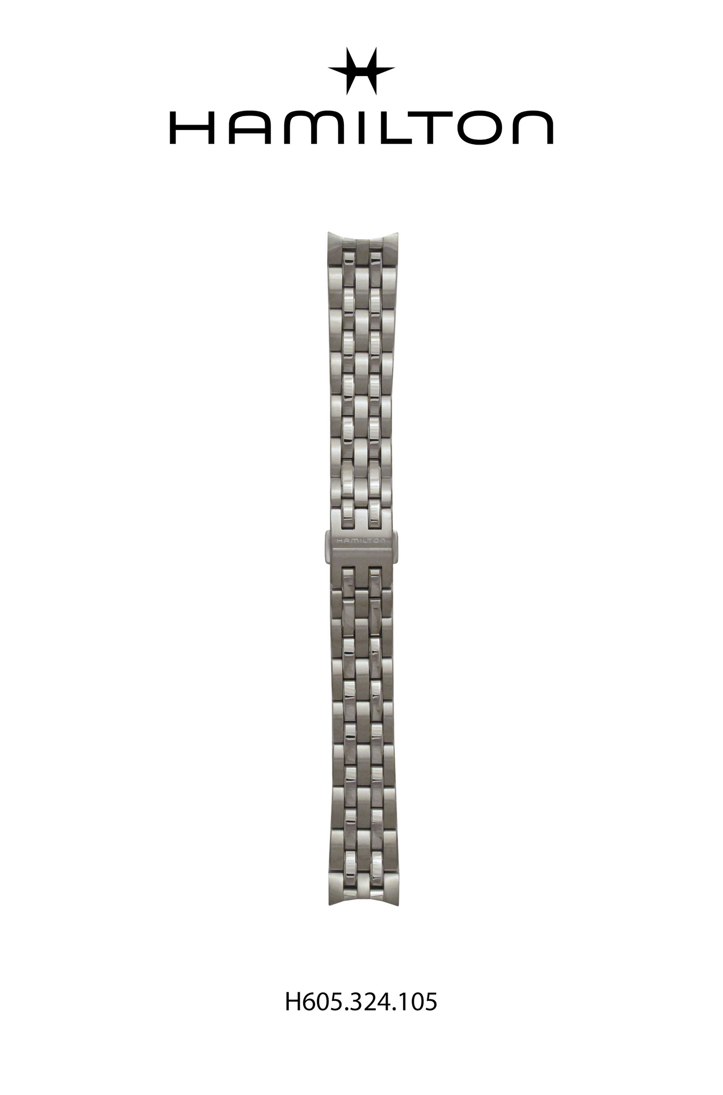 Hamilton JM Skeleton Steel Watch Bracelet 18-mm Ref H695.324.105 - Genuine OEM