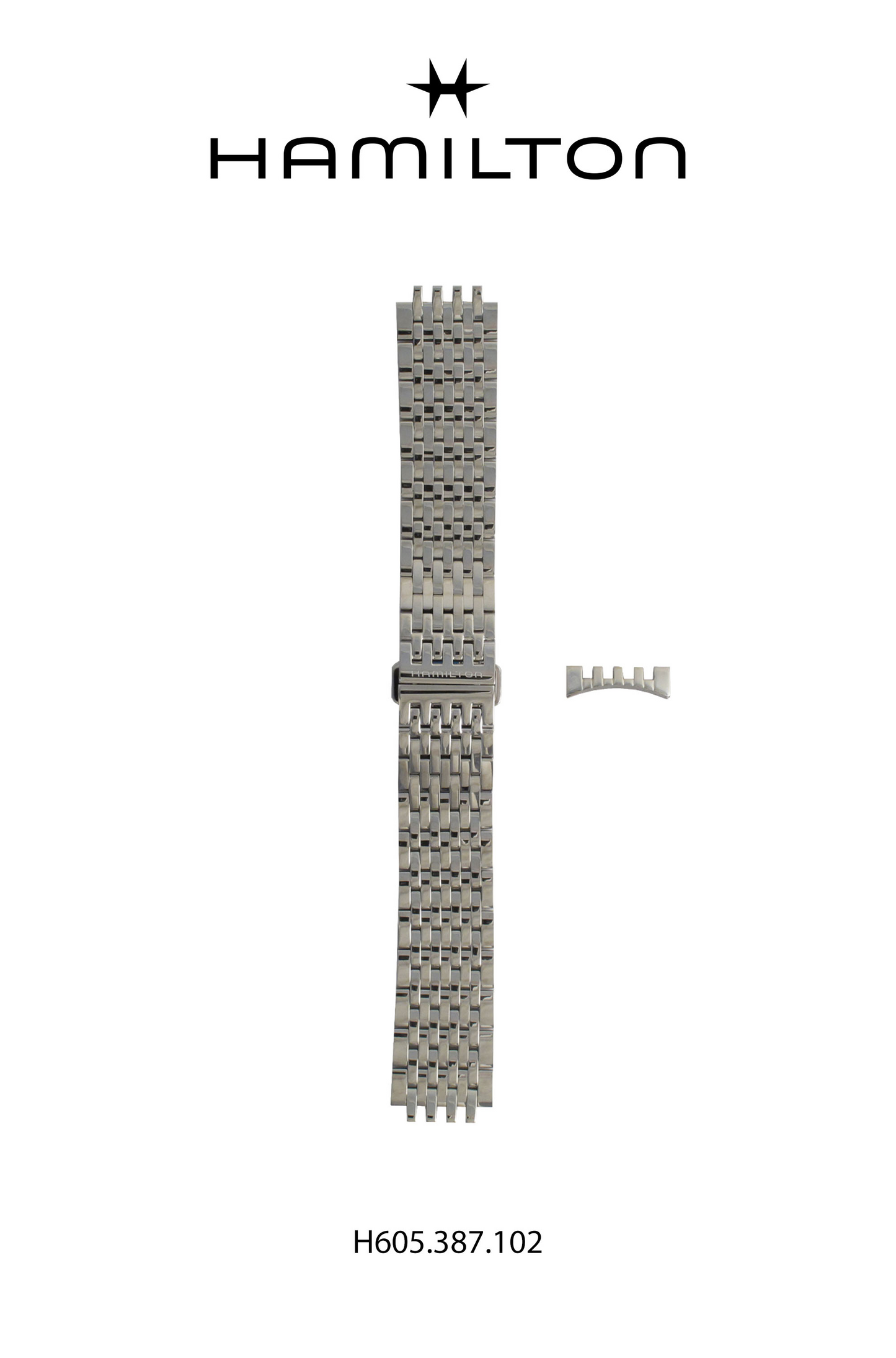 Hamilton IntraMatic Steel Watch Bracelet 22-mm Ref H695.387.102 - Genuine OEM