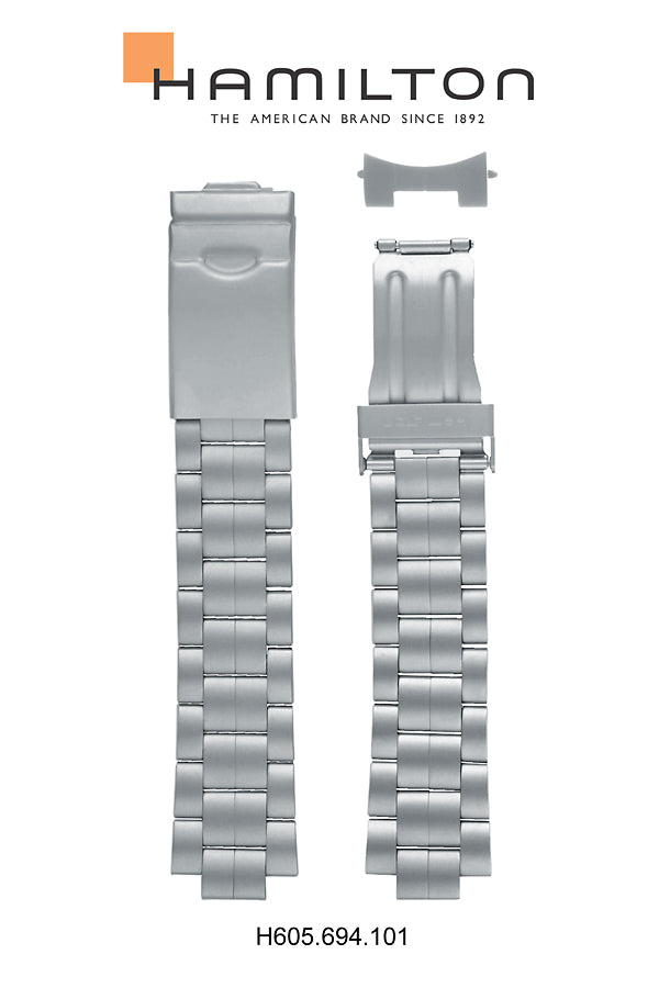 Hamilton Khaki Field Steel Watch Strap  Ref H695.694.101 - Genuine OEM