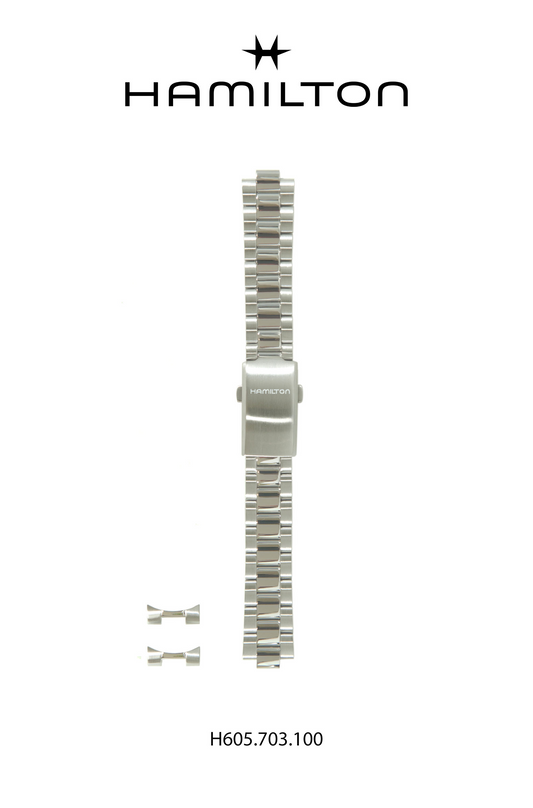 Hamilton Khaki Officer Steel Watch Bracelet 18-mm Ref H695.703.100 - Genuine OEM