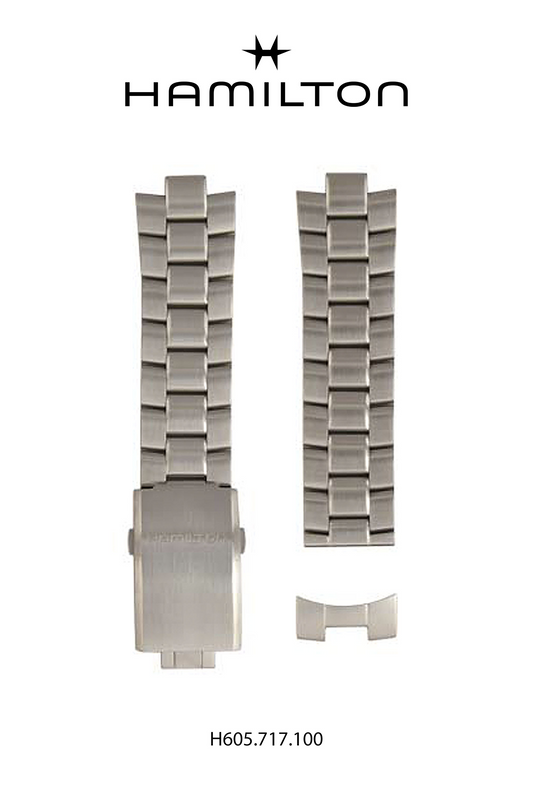 Hamilton Khaki Tachymiler Steel Watch Bracelet 22-mm Ref H695.717.100 - Genuine OEM
