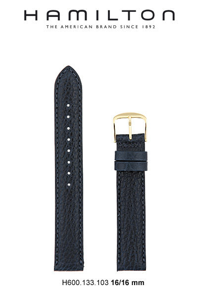 Hamilton Boulton Leather-Blue Watch Strap 16mm Ref H600.133.103- Genuine OEM
