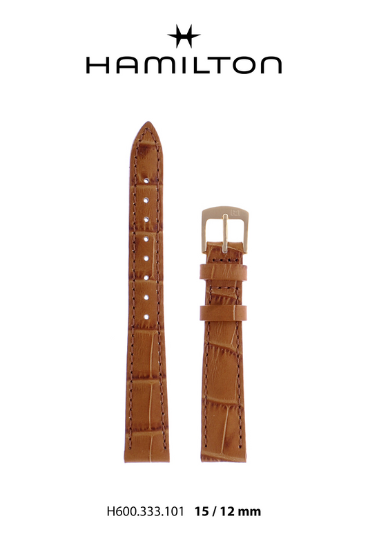 Hamilton Brooke Vintage  Leather-Brown Watch Strap 15-mm Ref H690.333.101 - Genuine OEM