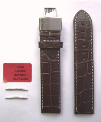 Hamilton JM Power Leather-Brown Watch Strap 20-mm Ref H600.325.102 - Genuine OEM