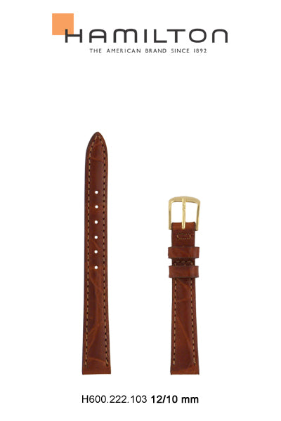 Hamilton Thinline  Leather-Brown- Watch Strap 12-mm Ref H690.222.103 - Genuine OEM