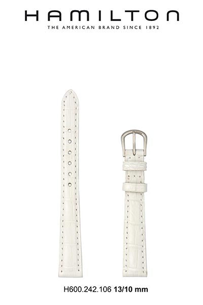 Hamilton Ventura Leather-White Watch Strap 13-mm Ref H600.242.106 - Genuine OEM