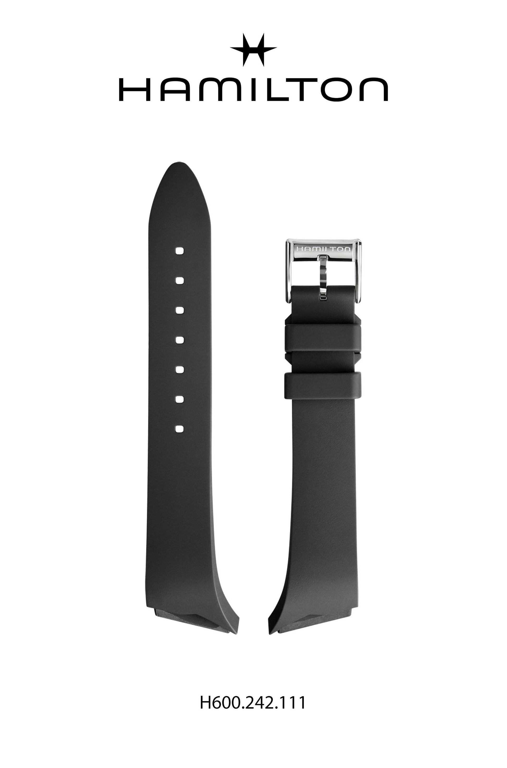 Hamilton Ventura Rubber Watch Strap 16-mm Ref H690.242.111 - Genuine OEM