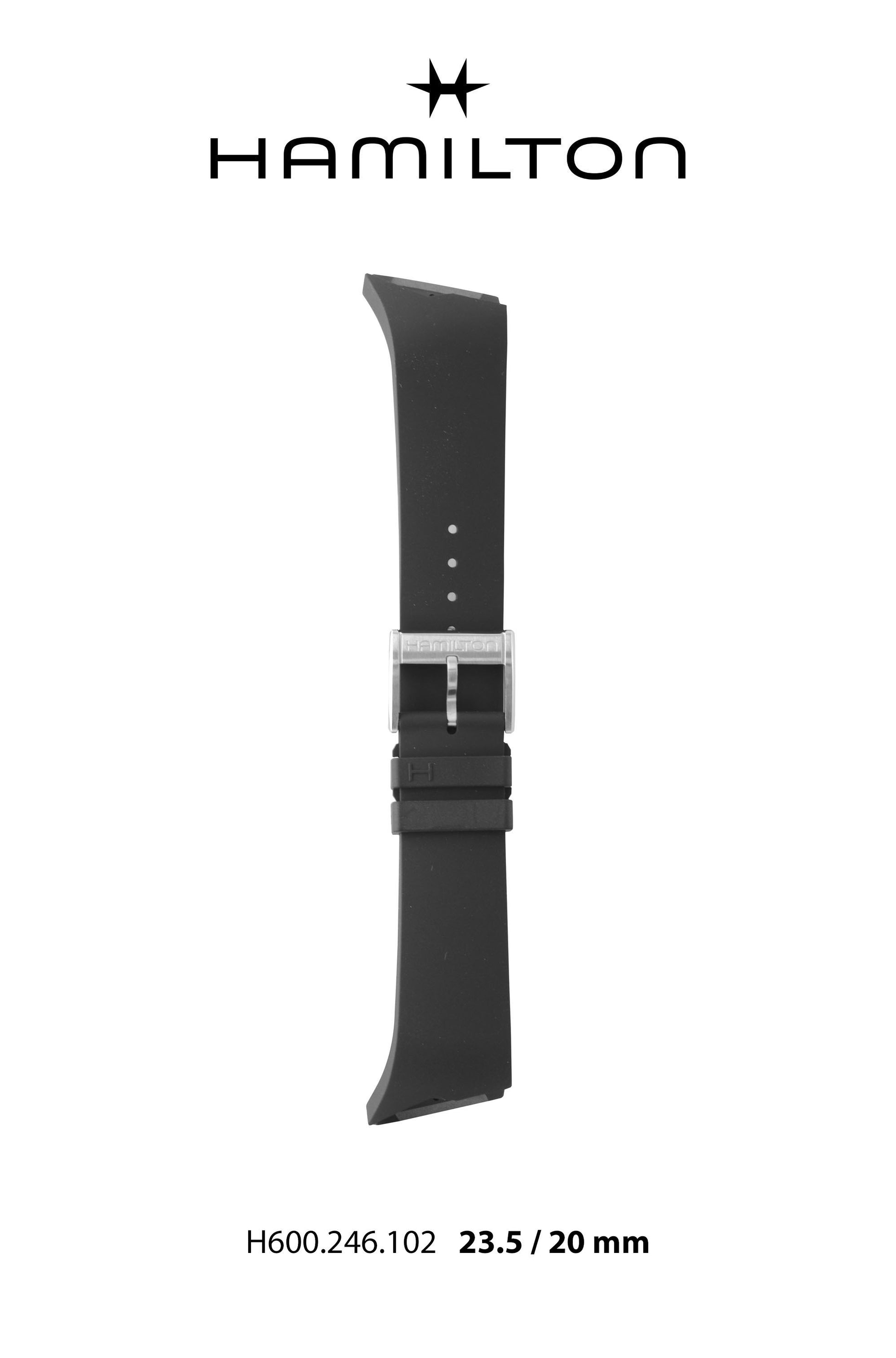 Hamilton Ventura Rubber Watch Strap 23.5mm Ref H691.246.102 - Genuine OEM