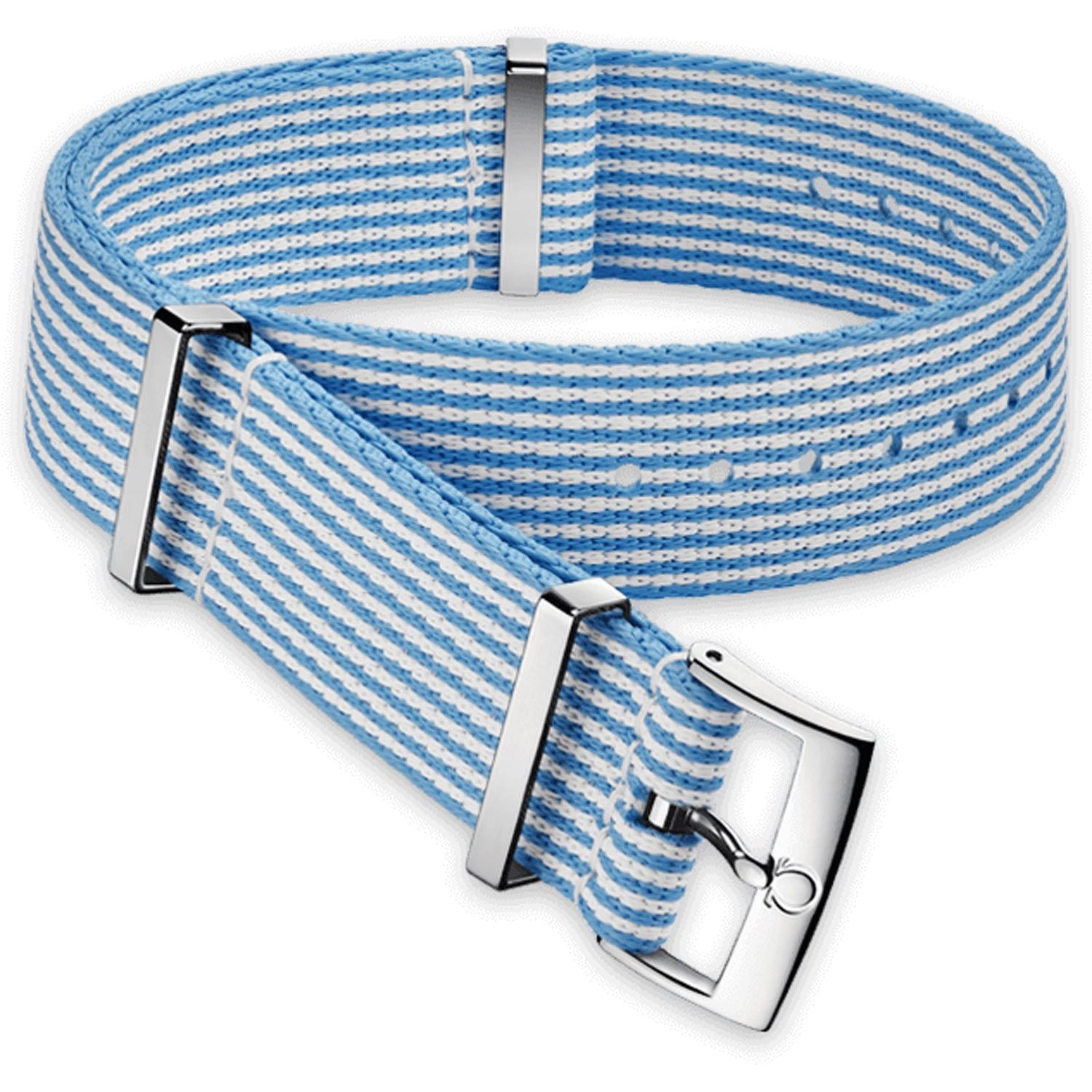 OMEGA Nylon Blue Striped Strap 20MM Standard Buckle Ref 031CWZ010682, 7613304233628 - Genuine OEM