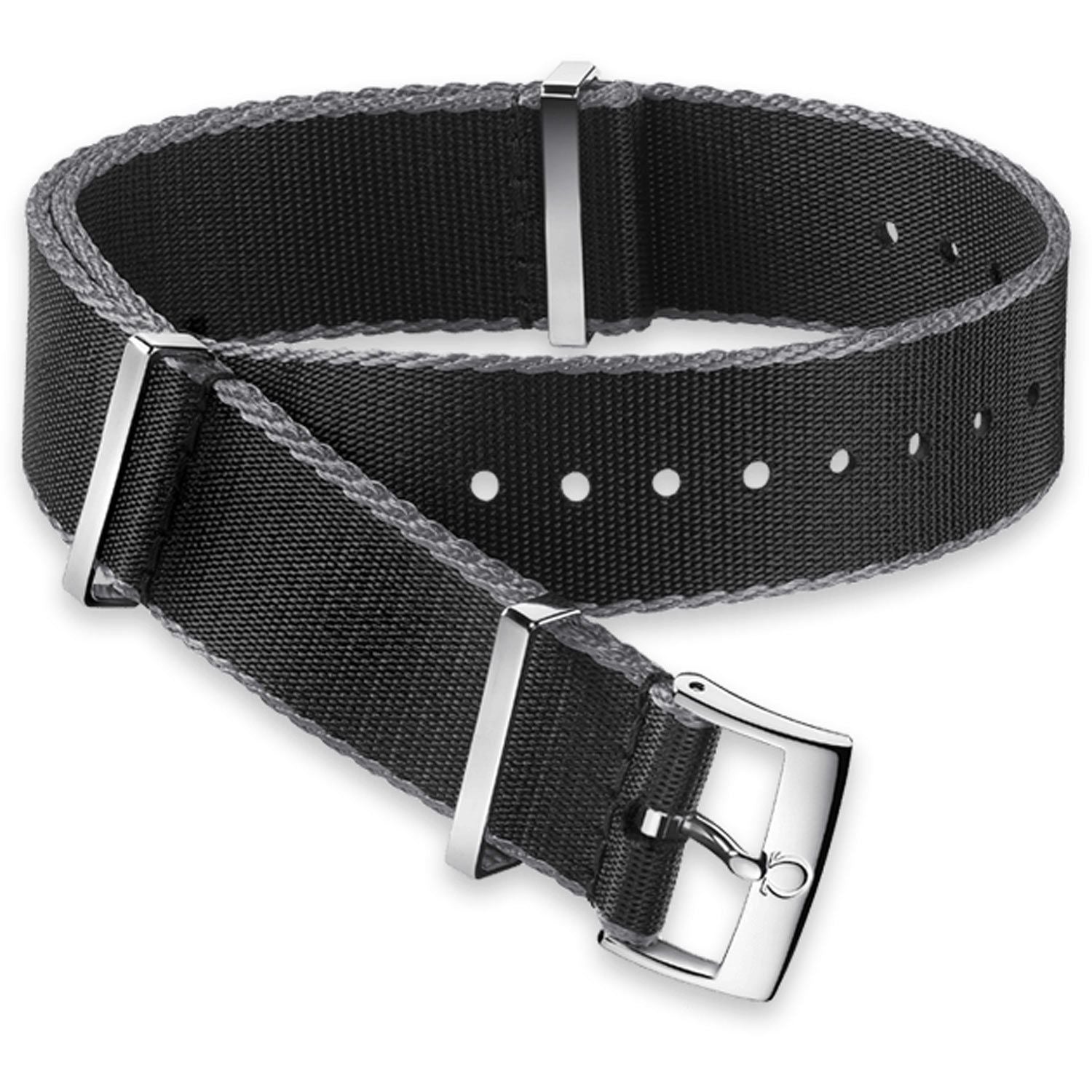 OMEGA Nylon Polyamide Strap Black/Grey with Buckle 22mm Ref 031ZSZ002052, 7613304071510 – Genuine OEM