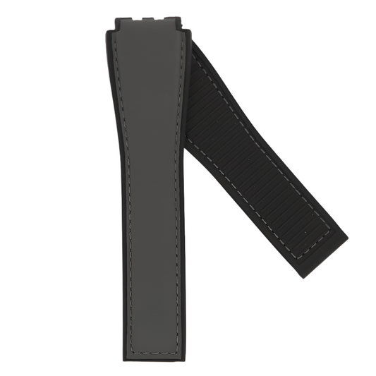 TAG Heuer FT6095 CAR201W Carrera Black Rubber/Grey Calfskin Strap 21mm - Genuine OEM