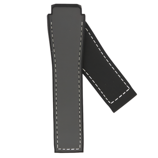 TAG Heuer FT6104/1 SBF8A5000 Connected Black Rubber/Grey Calfskin Strap 22mm - Genuine OEM