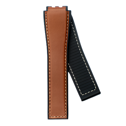 TAG Heuer FT6122 CAR201W Carrera Black Rubber/Brown Calfskin Strap 21mm - Genuine OEM