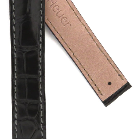TAG Heuer 6000 Series FC6068 WH1151 Black Alligator Leather Strap 17.8mm | Genuine OEM