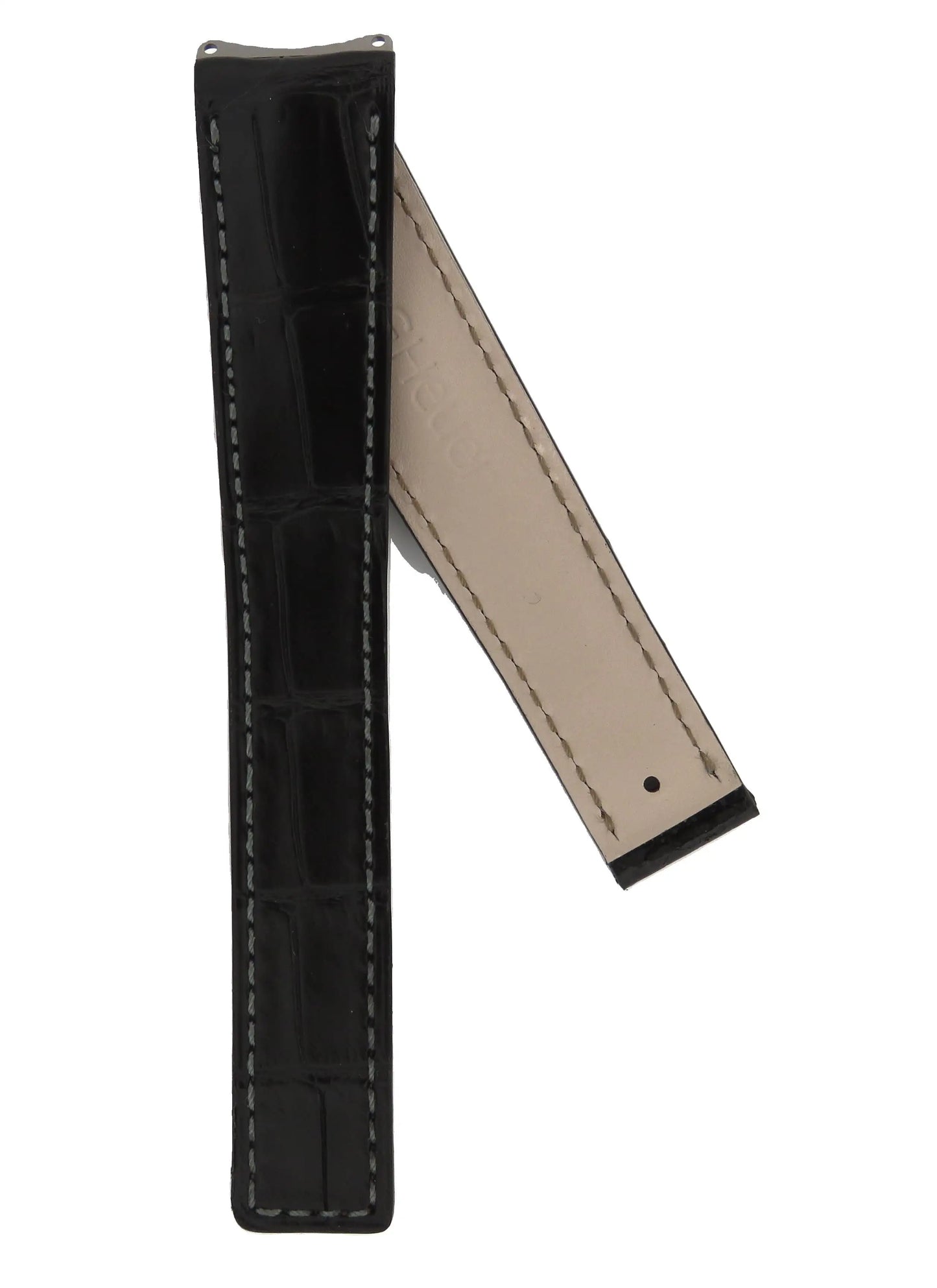 TAG Heuer 6000 Series FC6127 CH1110 Black Alligator Leather Strap | Genuine OEM