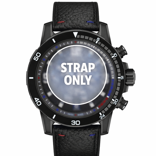 Tissot Supersport Chrono Quartz T600050682 Black Leather & Rubber Strap - 22mm Genuine OEM