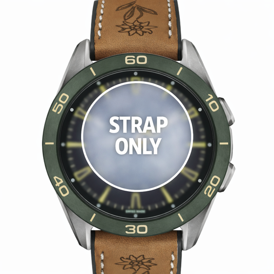 Tissot T-Touch Connect T600050659 Light Brown Leather & Rubber Strap XL - 21mm Genuine OEM