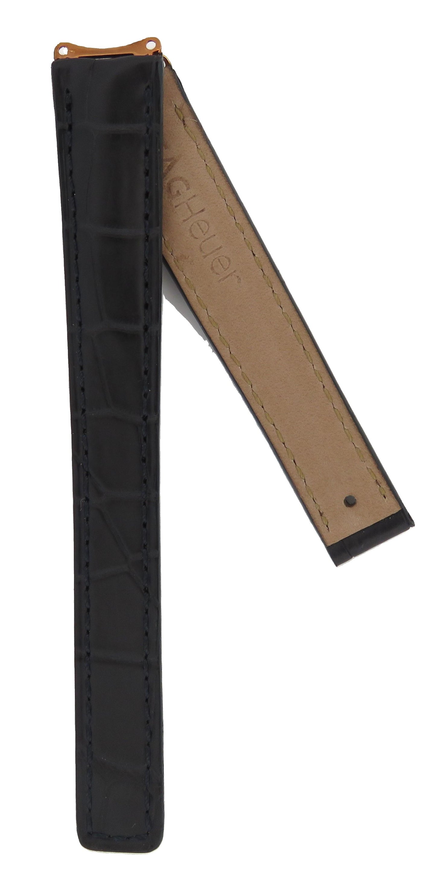 AG Heuer FC6081 WH234 6000 Alligator Strap Navy Blue 14.5mm - Genuine OEM