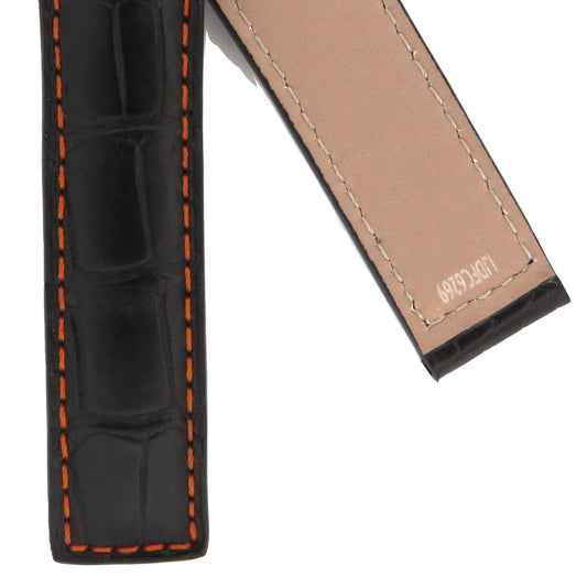 TAG Heuer Carrera CV2A18 FC6269 Black with Orange stitching Alligator Leather Strap 22mm - Genuine OEM