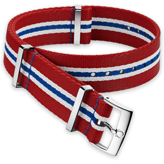 OMEGA NATO Striped Multicolour Polyamid Textile Strap 20mm Standard Buckle Ref 031CWZ010686, 7613304233666 - Genuine OEM