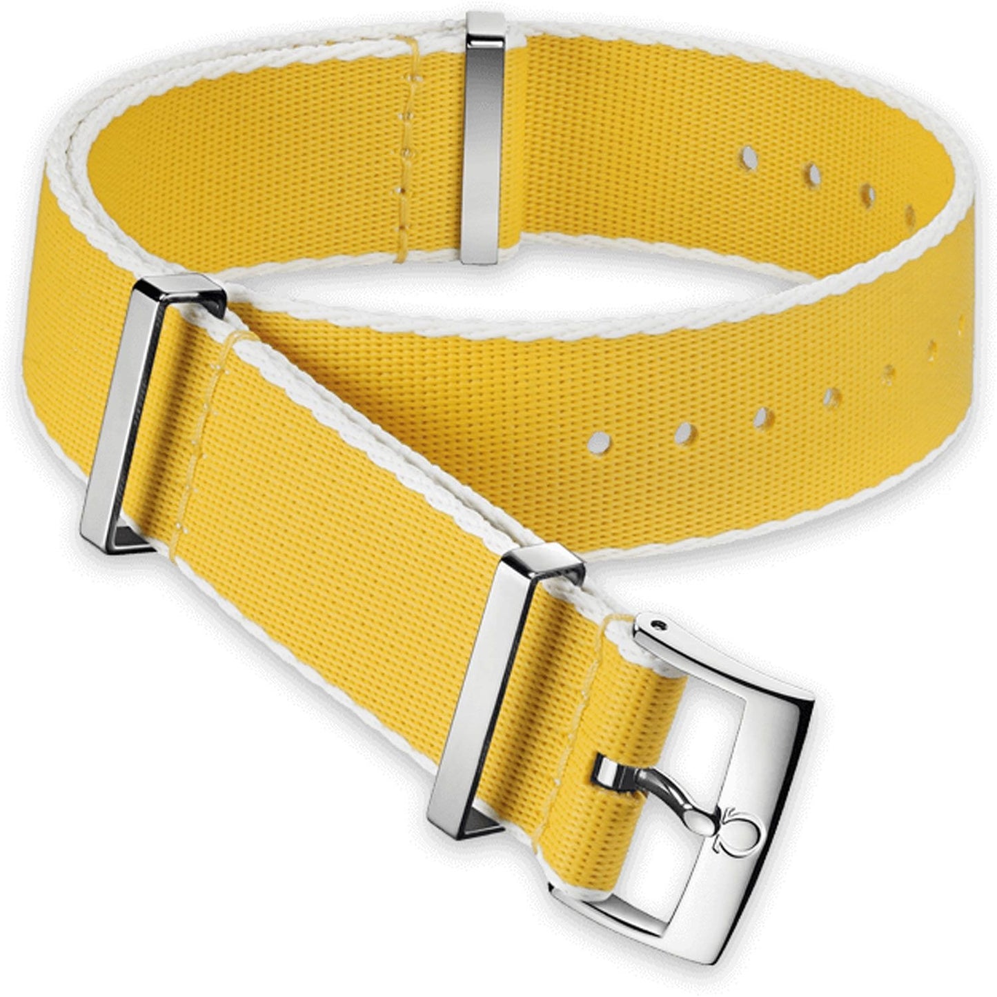 OMEGA NATO Polyamid Yellow Strap White-Bordered 20mm Ref 031CWZ010706, 7613304233864 – Genuine OEM